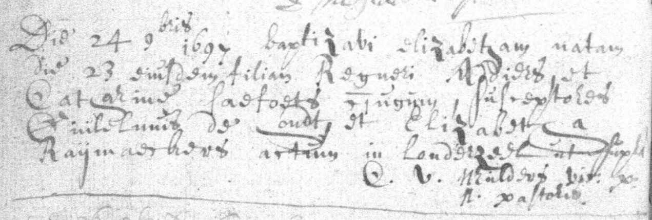 Acte de naissance de Elisabeth ADDIERS