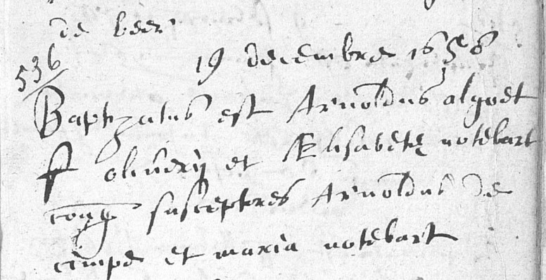 Acte de naissance de Arnoldus ALGOET