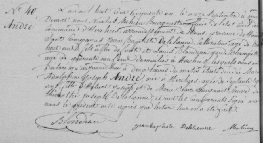 Document de décès de Marie Adolphine ANDRE