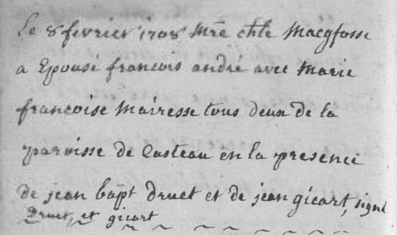 Document numérisé de mariage