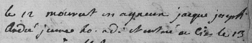 Document de décès de Jacques ANDRE