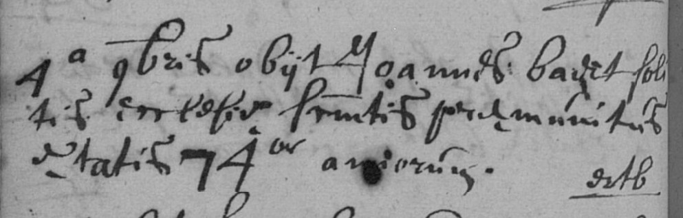 Document de décès de Joannes BAERT