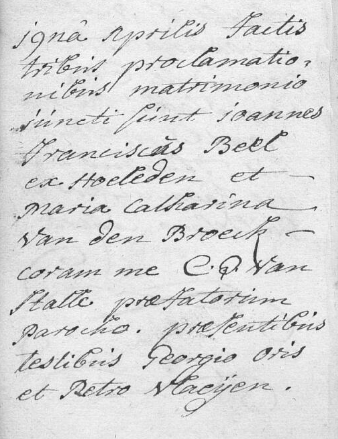 Document numérisé de mariage