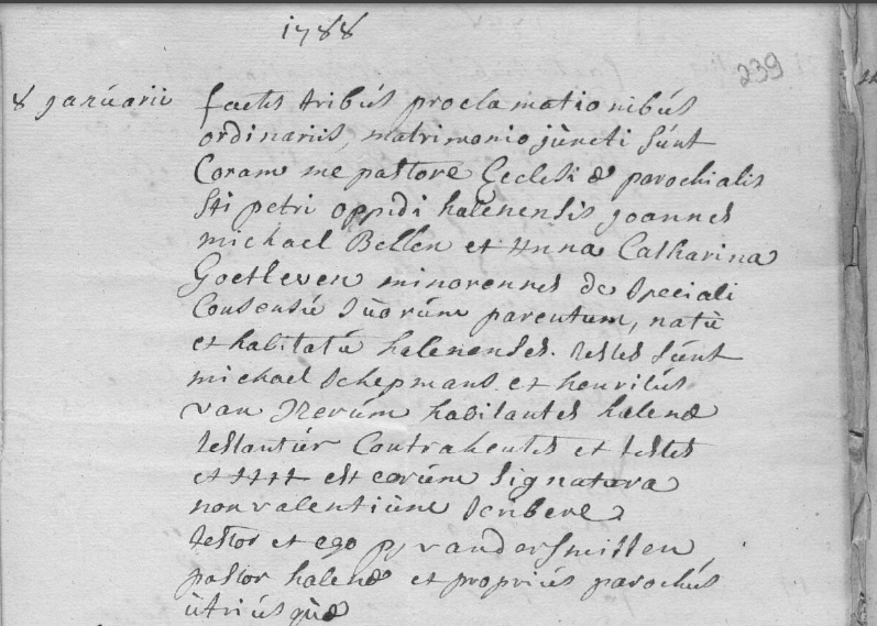 Document numérisé de mariage