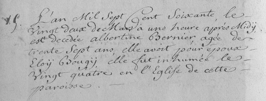 Acte de naissance de Marie Albertine Joseph BERNIERE