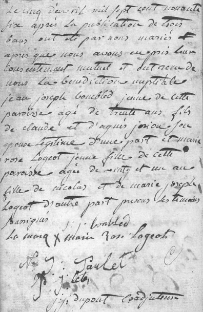 Document numérisé de mariage