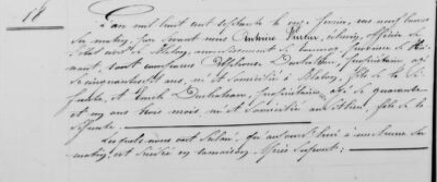 Document de décès de Augustine Antoinette Placidie BOUGY