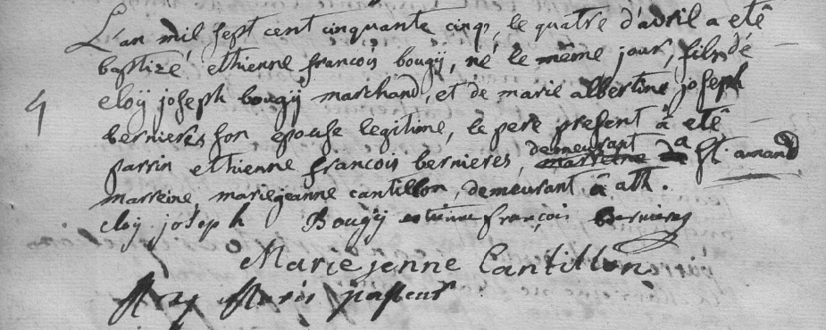 Acte de naissance de François Etienne Joseph BOUGY