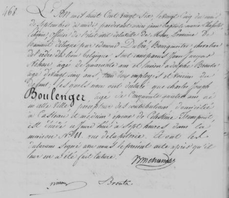 Document de décès de Charles Philippe Ghislain BOULENGER