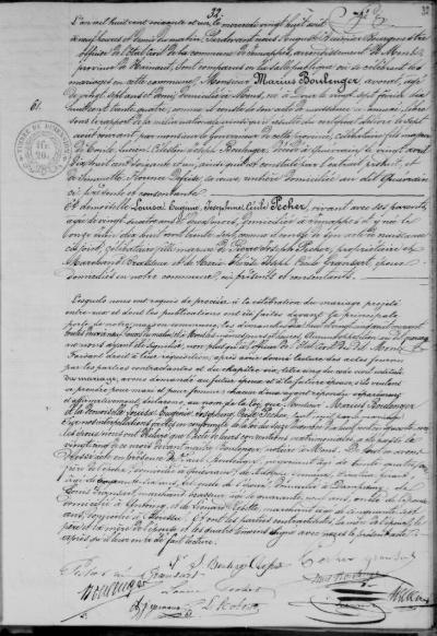 Document numérisé de mariage