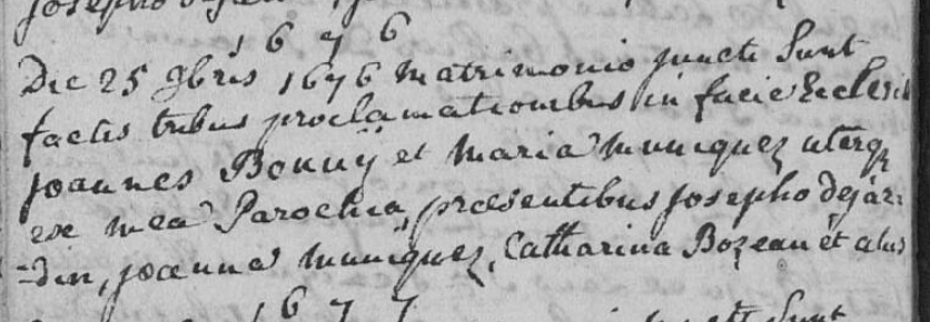 Document Mariage : 25 NOV 1676 à 4260 - Braives (BE)