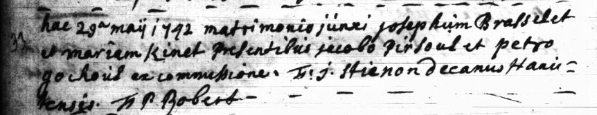 Document numérisé de mariage