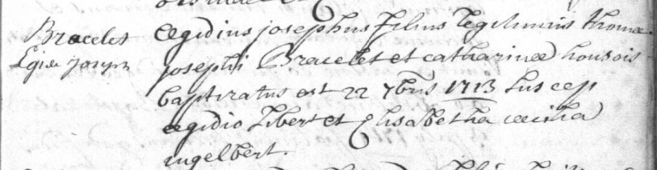 Acte de naissance de Joseph BRASSELET