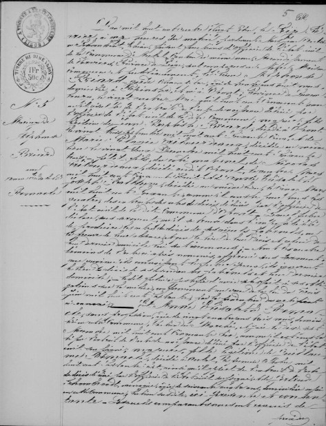 Document numérisé de mariage