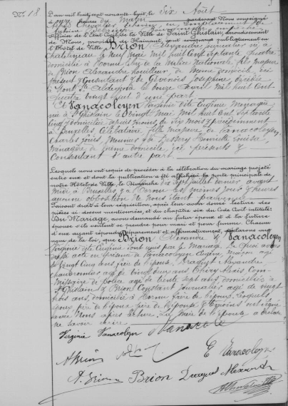 Document Mariage : 06 AUG 1898
