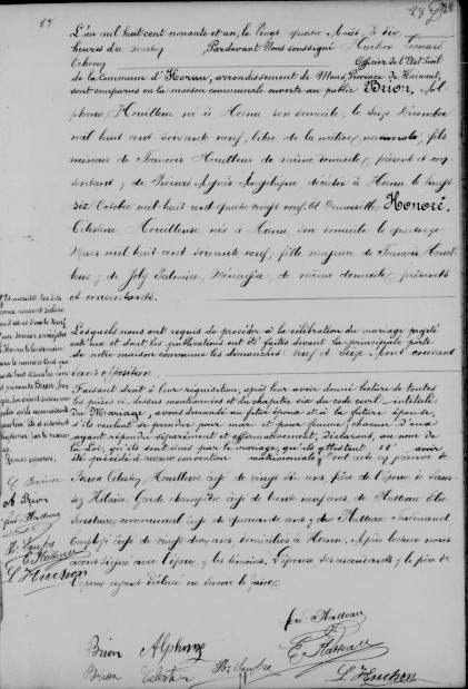 Document Mariage : 24 AUG 1891 à 7301 - Hornu (BE)
