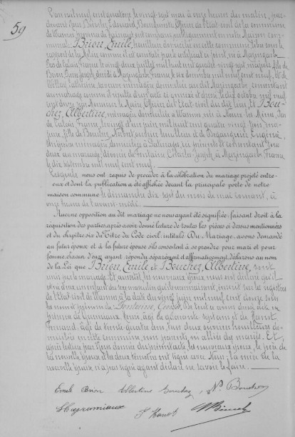 Document Mariage : 27 MAY 1914 à 7340 - Wasmes (BE)