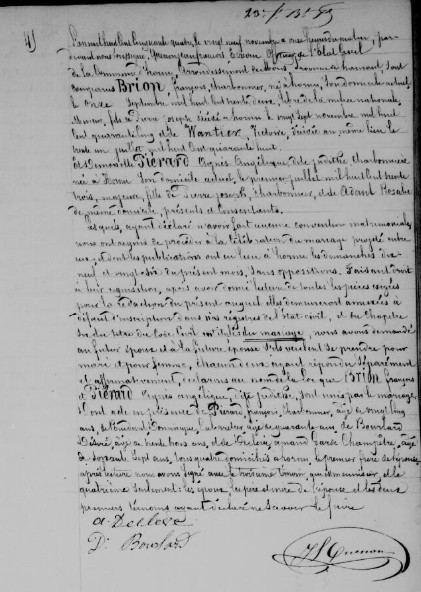 Document Mariage : 29 NOV 1854 à 7301 - Hornu (BE)