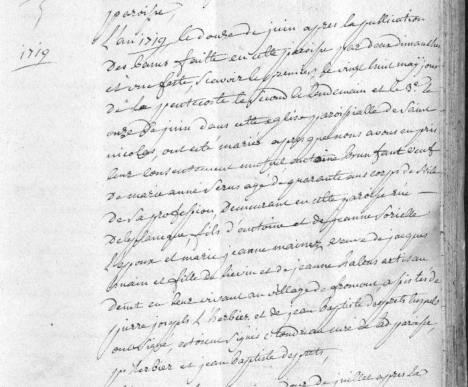 Document numérisé de mariage