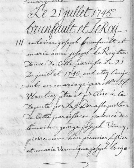 Document numérisé de mariage