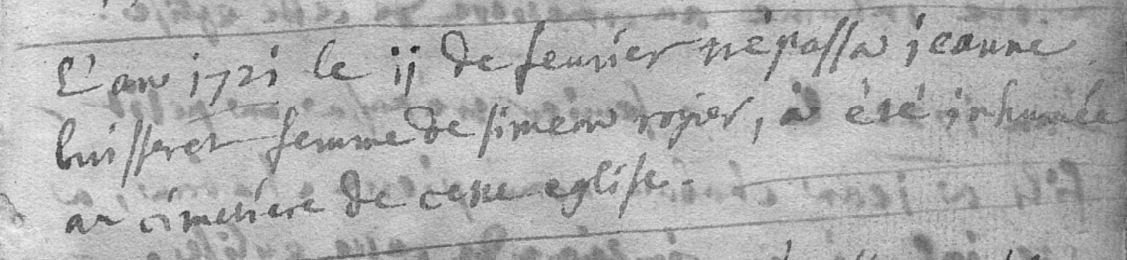 Document de décès de Jeanne Françoise BUISSERET