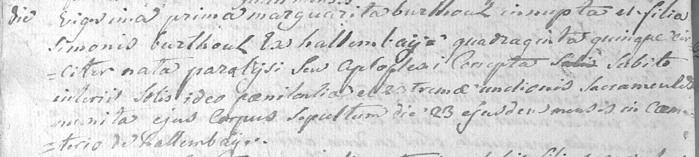 Document de décès de Marie Marguerite BURTHOUL