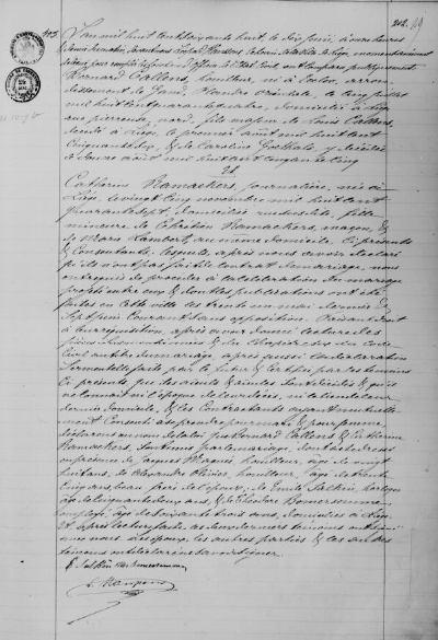 Document numérisé de mariage