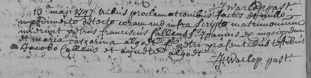 Document numérisé de mariage