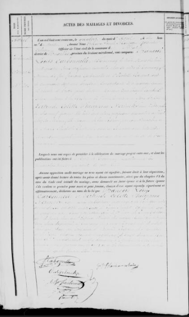 Document numérisé de mariage