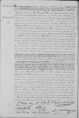 Document numérisé de mariage