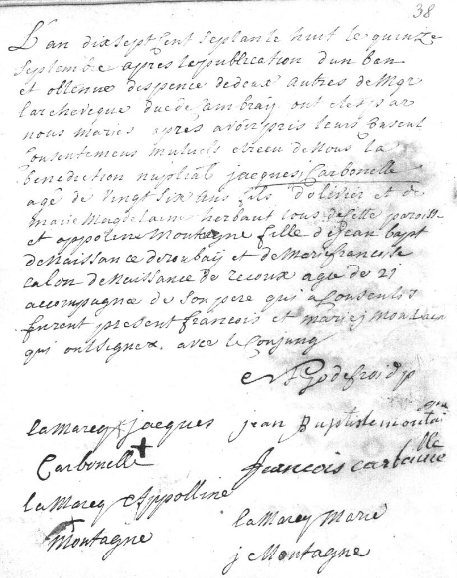 Document numérisé de mariage