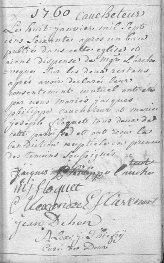 Document numérisé de mariage