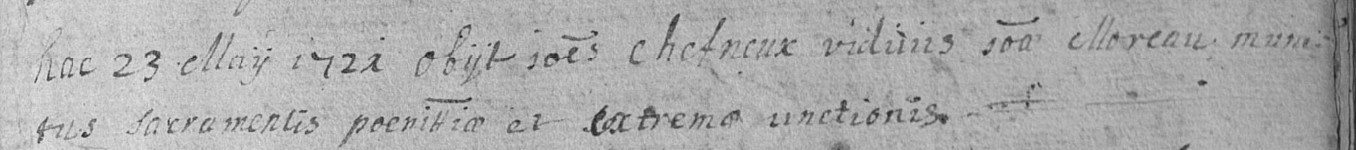 Document de décès de Jean Michel CHEFNEUX