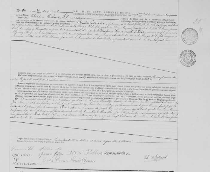 Document numérisé de mariage