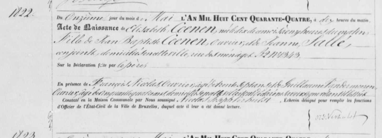 Acte de naissance de Isabelle COENEN