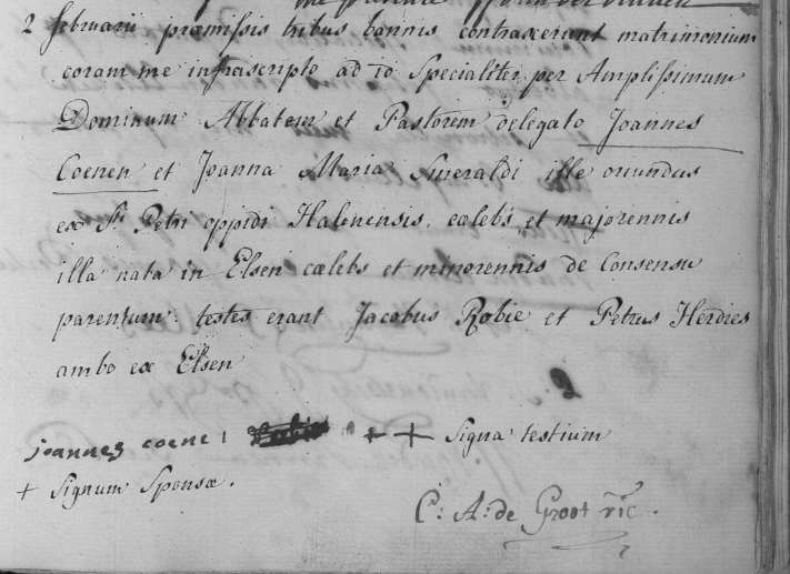 Document numérisé de mariage