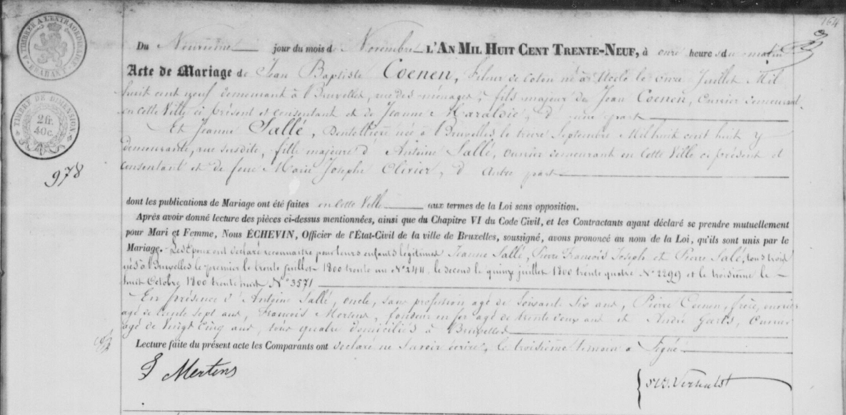 Document numérisé de mariage