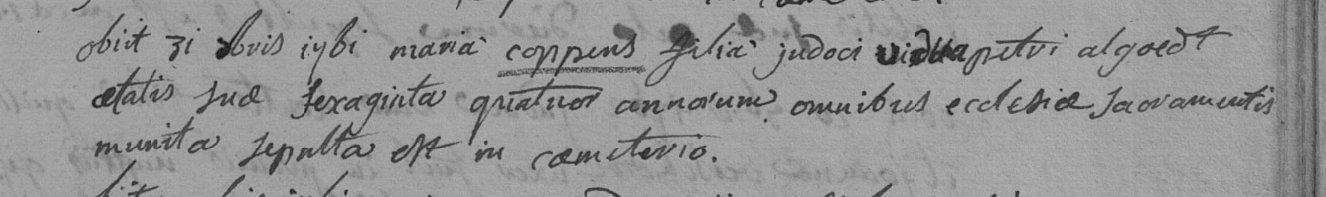 Document de décès de Maria COPPENS