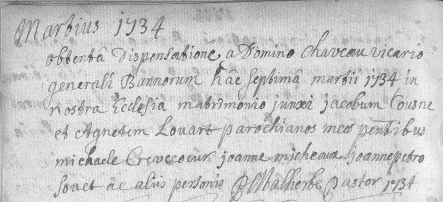 Document numérisé de mariage