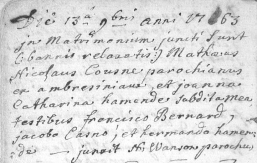 Document numérisé de mariage