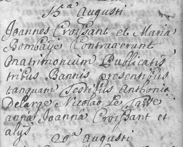 Document numérisé de mariage