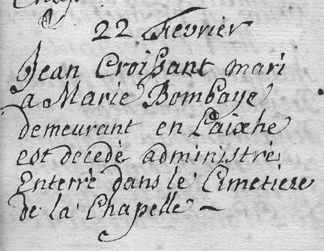 Document de décès de Jean CROISSANT