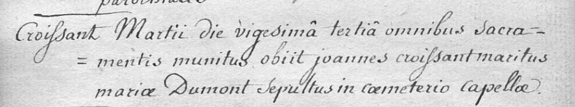 Acte de naissance de Jean CROISSANT