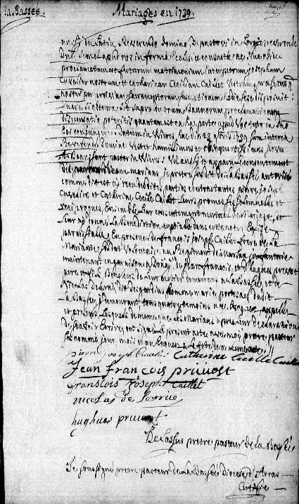 Document numérisé de mariage