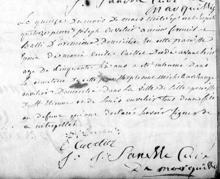 Acte de naissance de Pierre Joseph CUVELIER