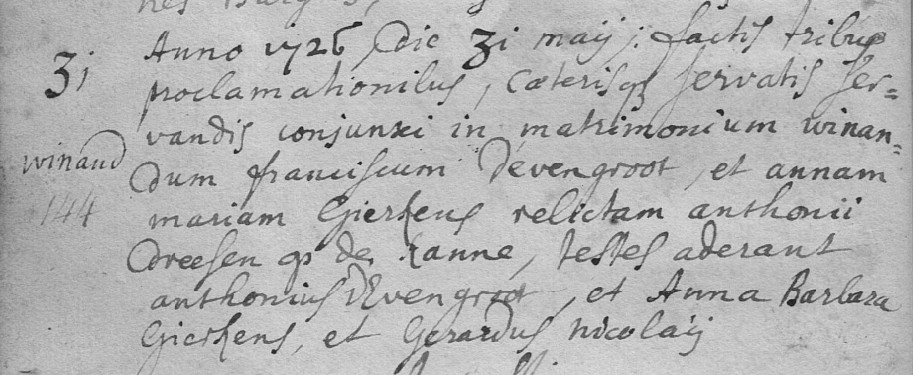 Document numérisé de mariage