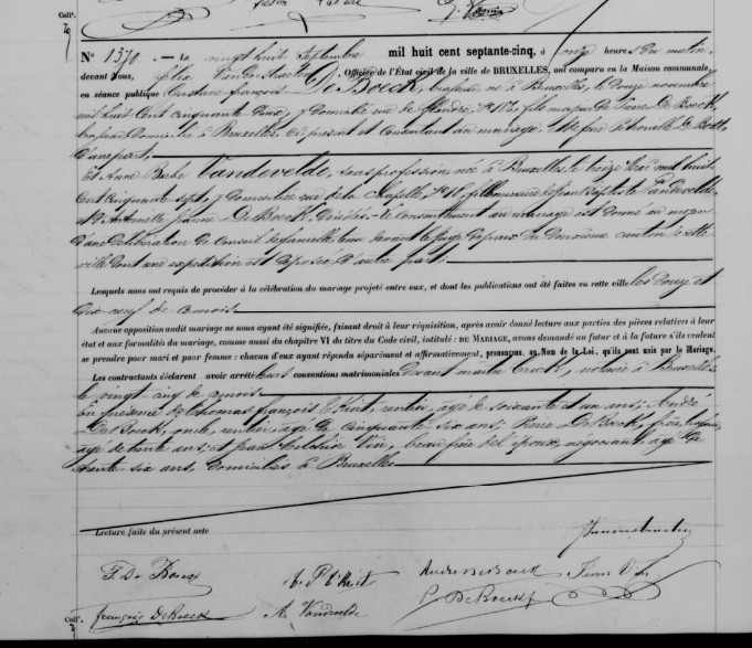 Document numérisé de mariage