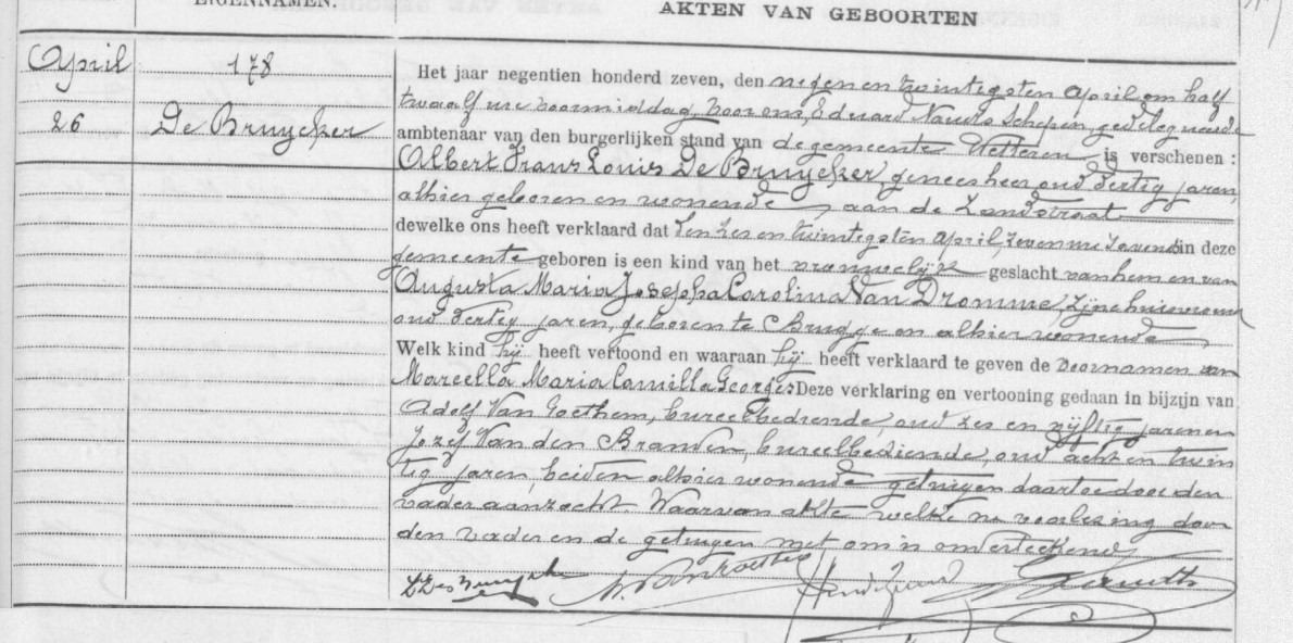 Acte de naissance de CARBONNELLE