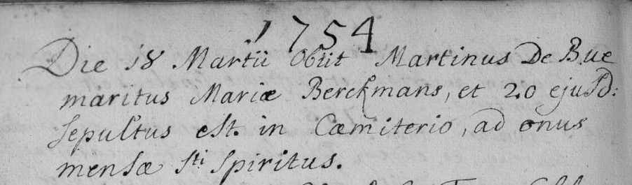 Acte de naissance de Martini DE BUE