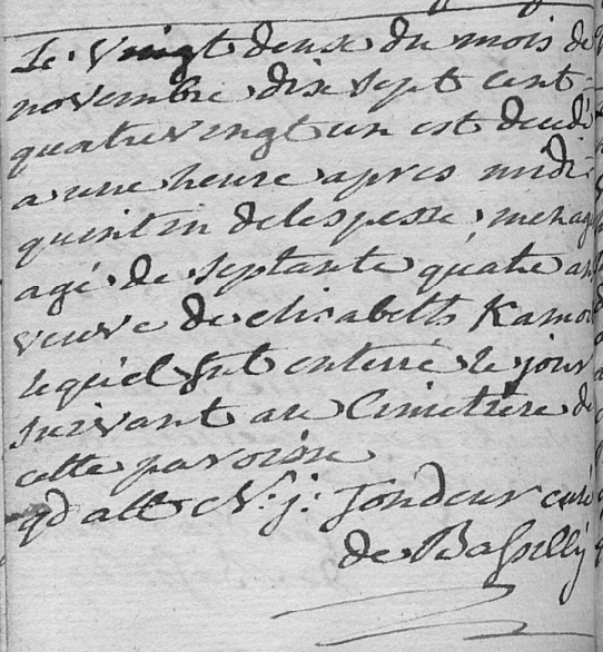 Document de décès de Quintin DELESPESSE